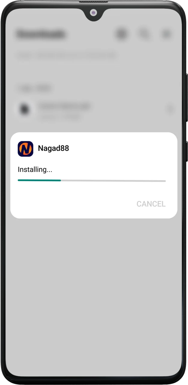 Monitor the Nagad88 App download progress on your mobile device.