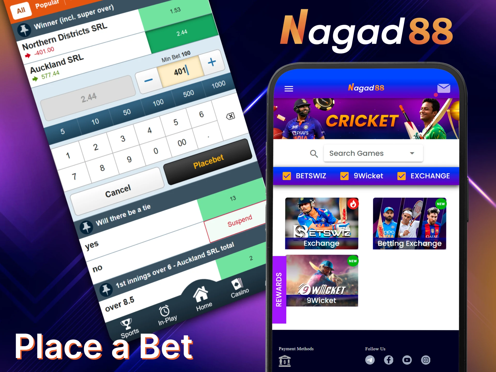 steps to make a bet in the Nagad app.