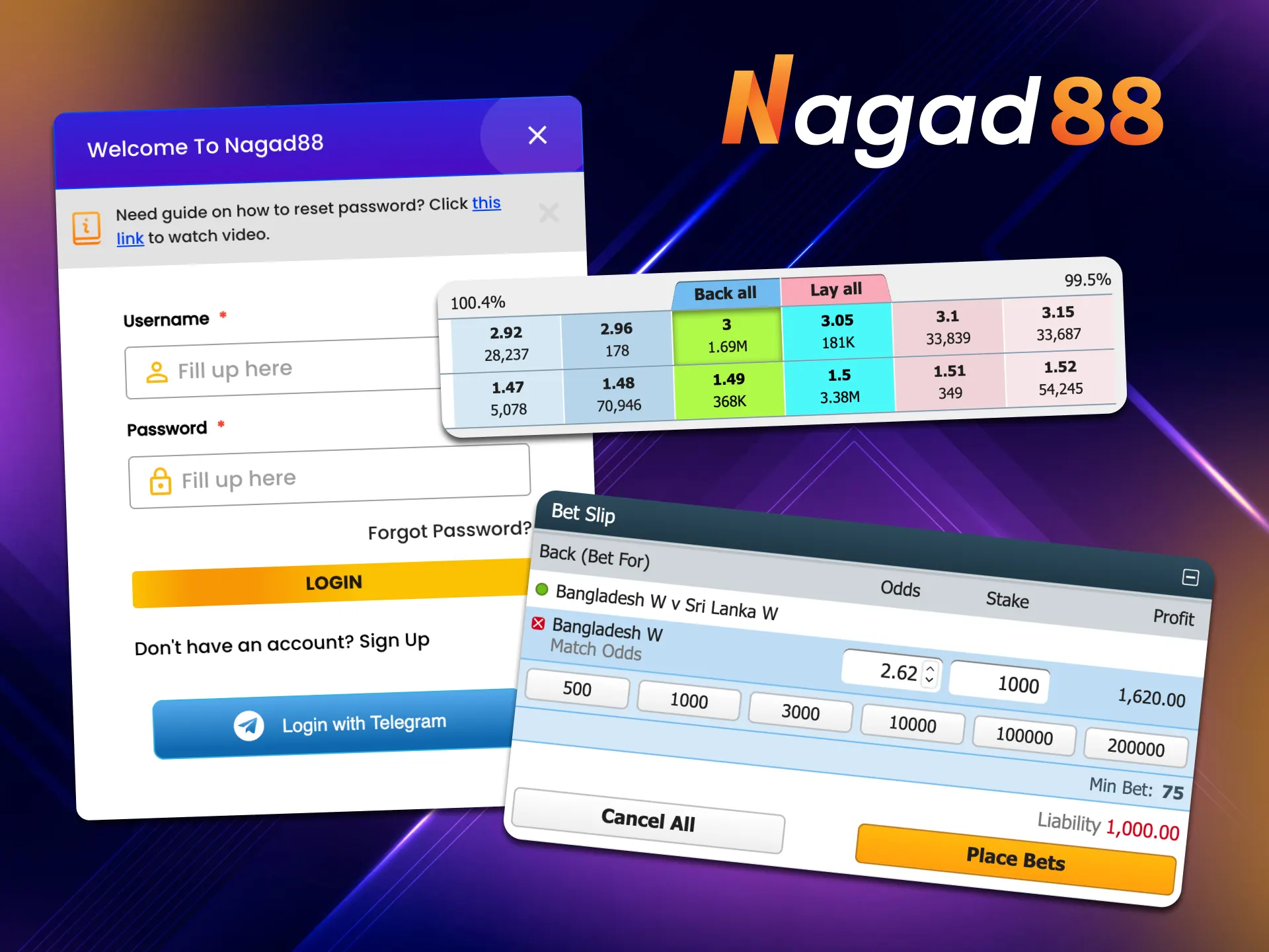 At Nagad88 you can place a bet with just a few clicks.